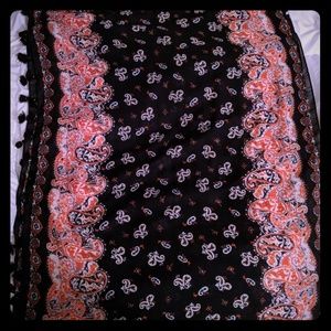Paisley Infinity Scarf w Tassles - Ann Taylor Loft